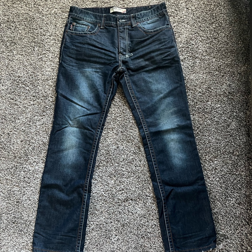 Men’s Postage 34x30 Blue Jeans with Natural Fading